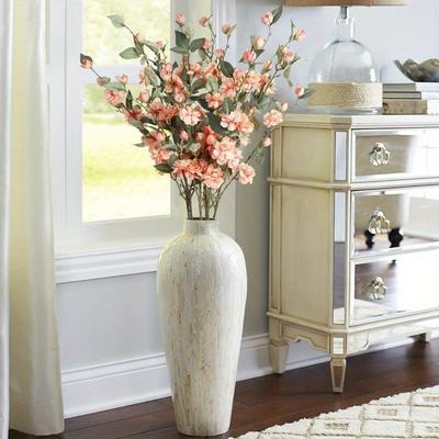 6 Pcs 90cm Silk Blossom Fake Flower Branches Artificial Camellia Flower with Long Stem for Home Wedding Arrangement Party Table Centerpiece Decoration