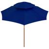 Double Canopy Sun Umbrella with Wooden Pole Blue 270 Cm