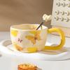 High Value Ins Style Ceramic Cup with Spoon Creative Household Couple Water Cup Gift Box Souvenir High End Sense Mug