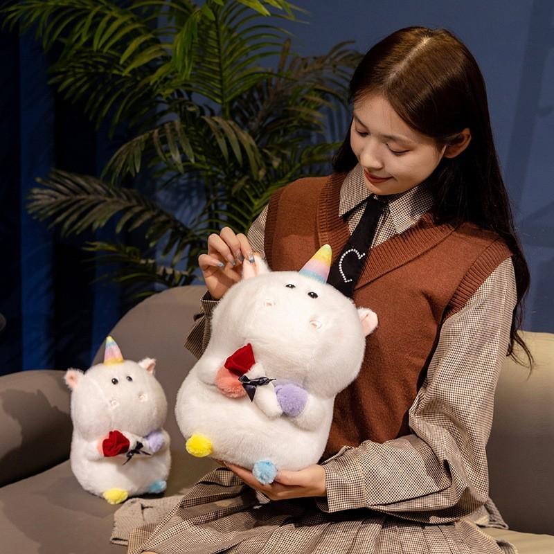 Rose Adorable Unicorn Plush Toy Valentines Day Perfect Gift Doll Ornaments