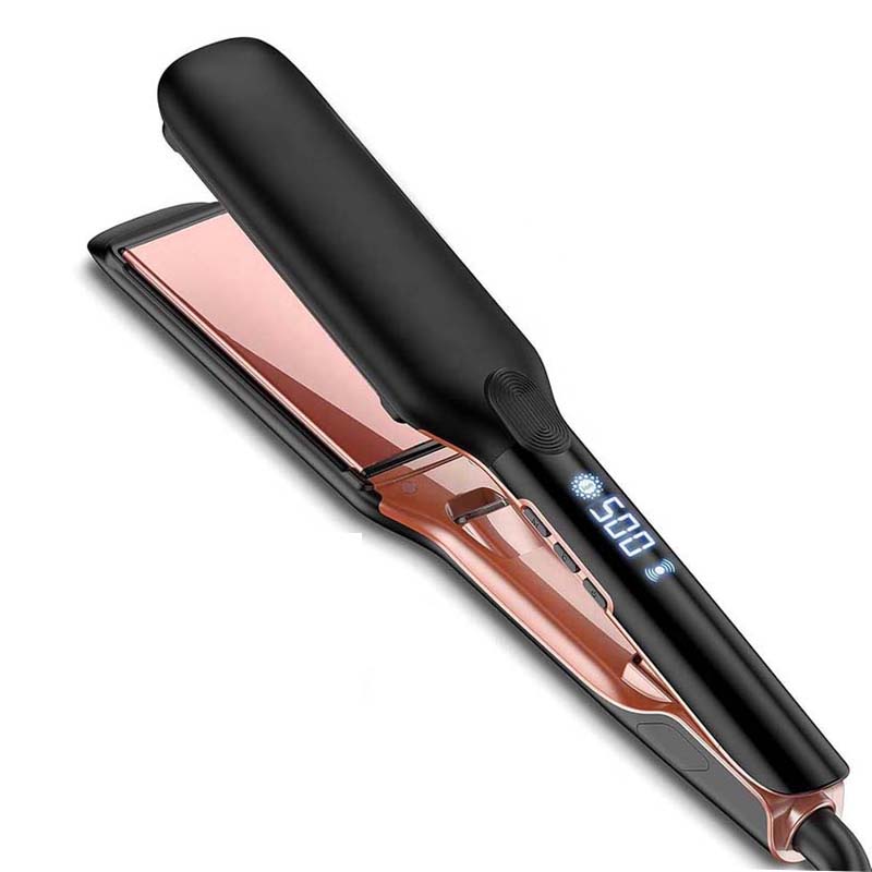 

LCD Display Fast Heating 30s Extra Wide Dual Ceramic Plates Adjustable Ionic Frizz Control Curling Straightener Electric Hair EU чёрный