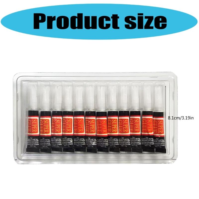 12 Pcs Strong Adhesive Repair Glues Handmade Model Glues Super Glues Quick Drying Glues for Plastic Glass