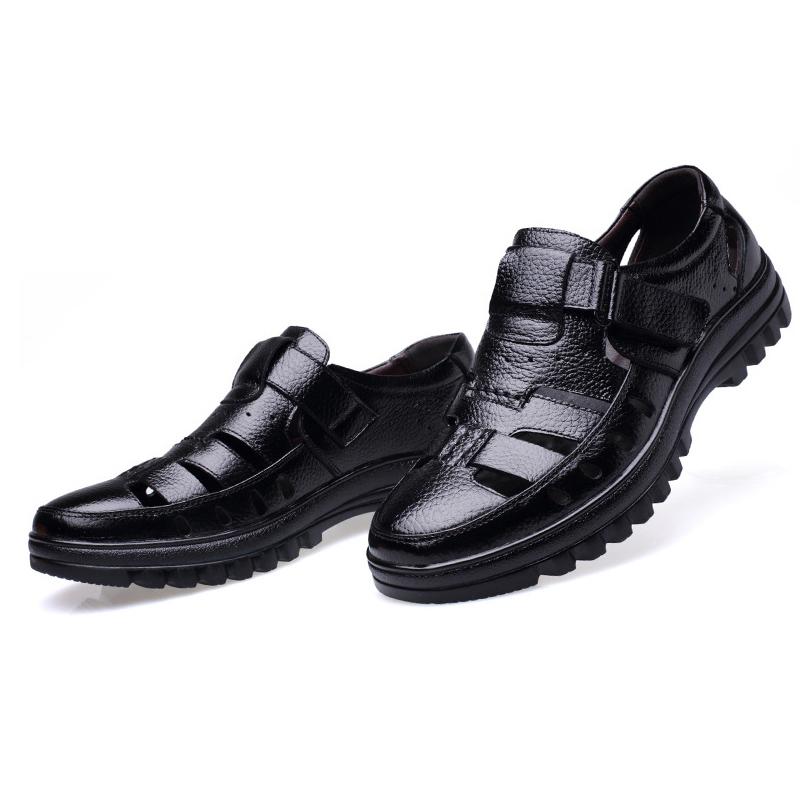 Genuine Leather Sandals Men Summer Shoes Non-slip Men's Sandals Soft Casual Brand Footwear ZHK289