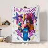 1Pc Huntrax Future Fashion Icons Flannel Blanket, Soft And Comfortable, Casual Warm, Camping Travel, Christmas, Halloween Xmas Gift L1514