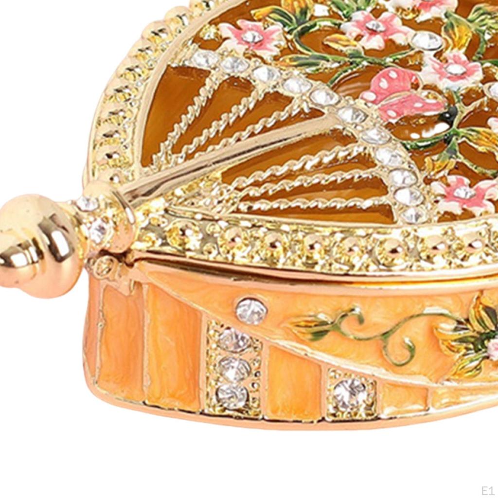 Enamel Jewelry Box Decorative Organizer Dressing Table Trinket for Desktop