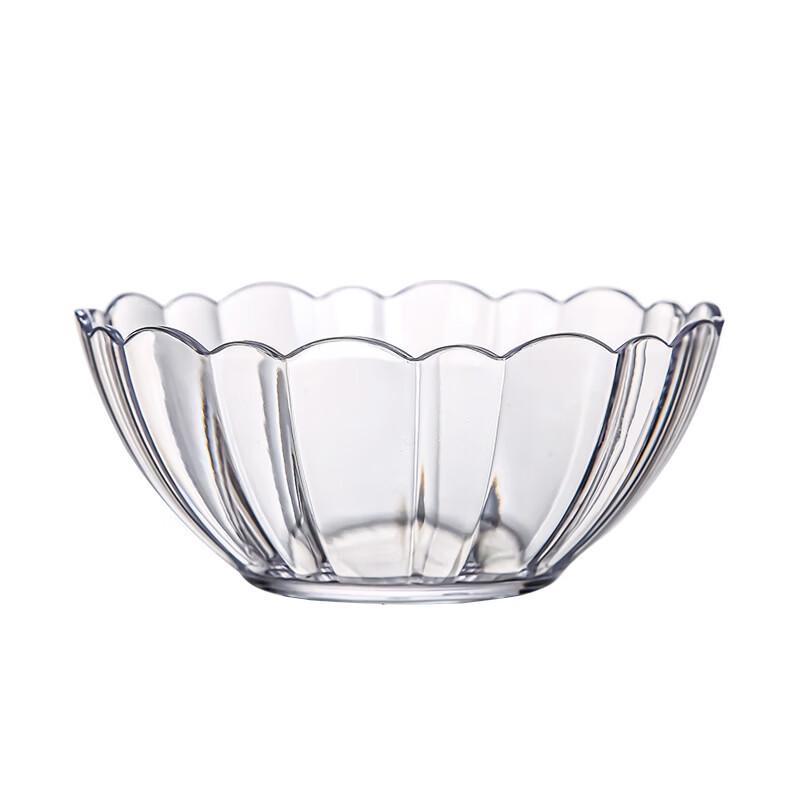 ZISIZ 7-inch Transparent Round Plastic Bowl Set