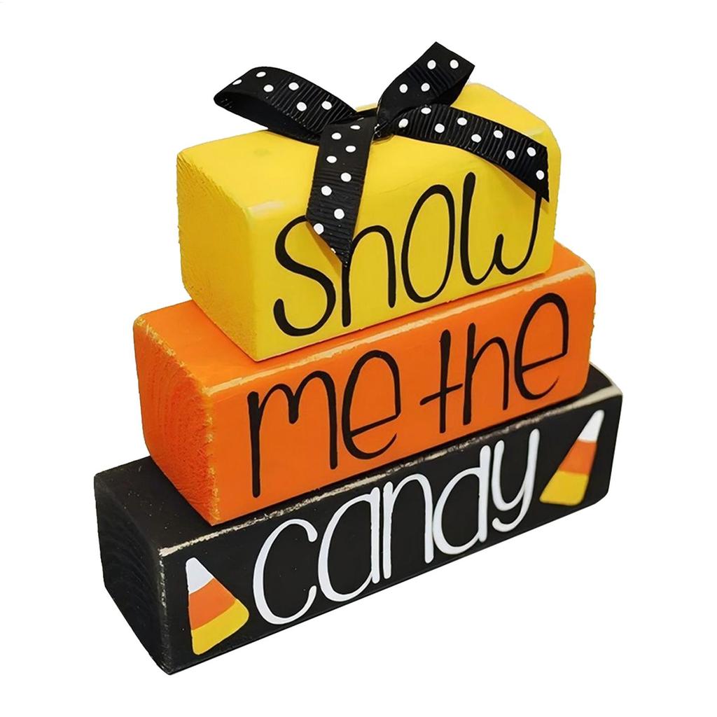 Halloween Candy Display Wooden Block Signs Tiered Tray Decorations Table Decor Home Tiered Tray Decorations For Den Cabinet