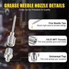 BHBL 9PCS Grease Accessory Kit, Grease Needle Tip & Grease Needle Nozzle Bent & Straight Nozzles, Nipple and Elbow Adapter