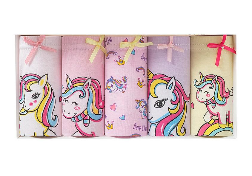 Koreanische Mädchen Baumwoll-Cartoon-Slips - 5er-Set in einer Box für Kinder