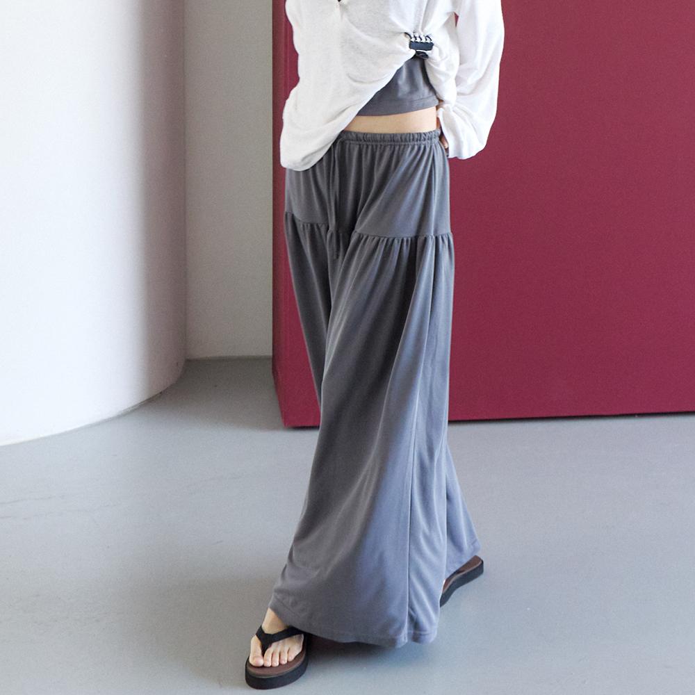 Nowood Soft Modal Tiered Skirt (Dark Gray)