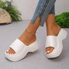 Chunky Platform Slippers for Women Summer Comfortable Wedge Heels Sandals Woman Solid Non Slip Eva Thick Sole Slides Shoes