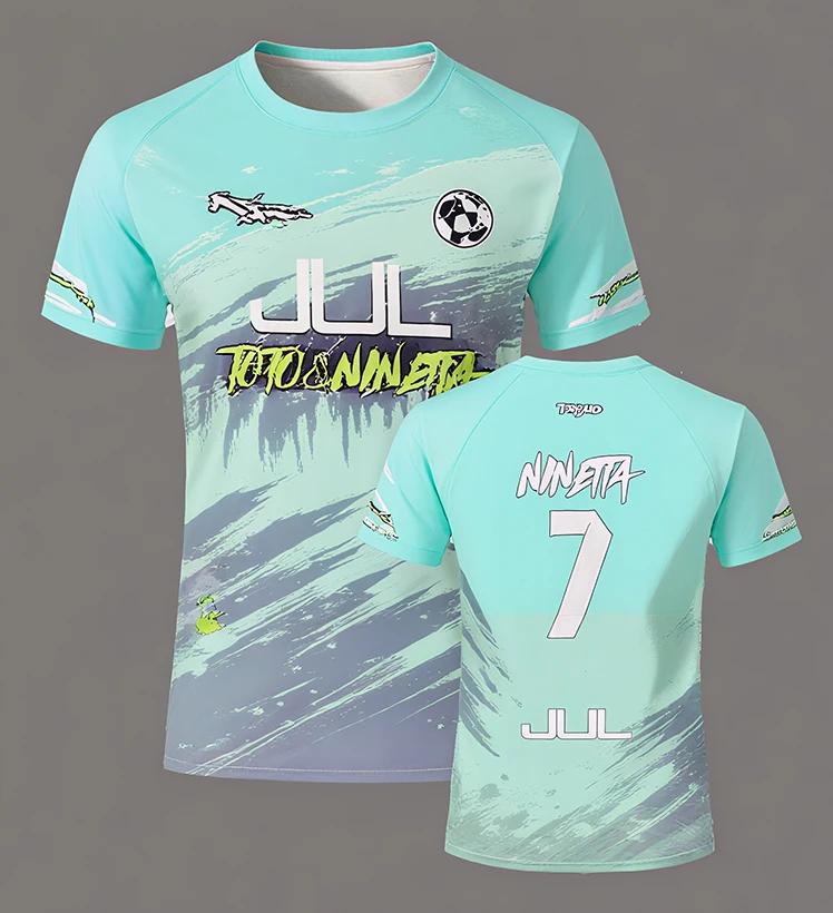 JUL 3D Series 90-Minute Football T-Shirt, Quick-Dry Summer Outdoor Sports T-Shirt for Men, Loose-Fit Crew Neck T-Shirt