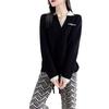 Women's Loose Wool V-Neck Color Block Pullover Sweater - Autumn/Winter Warm Lazy Style