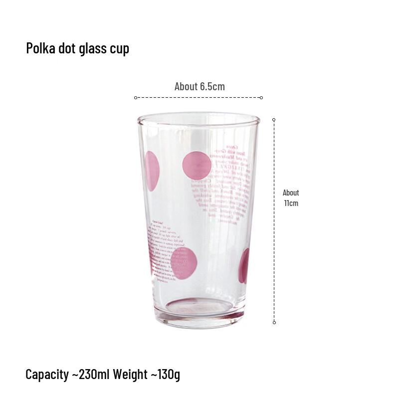 OLOEY Polka Dot Glass Drinking Cup