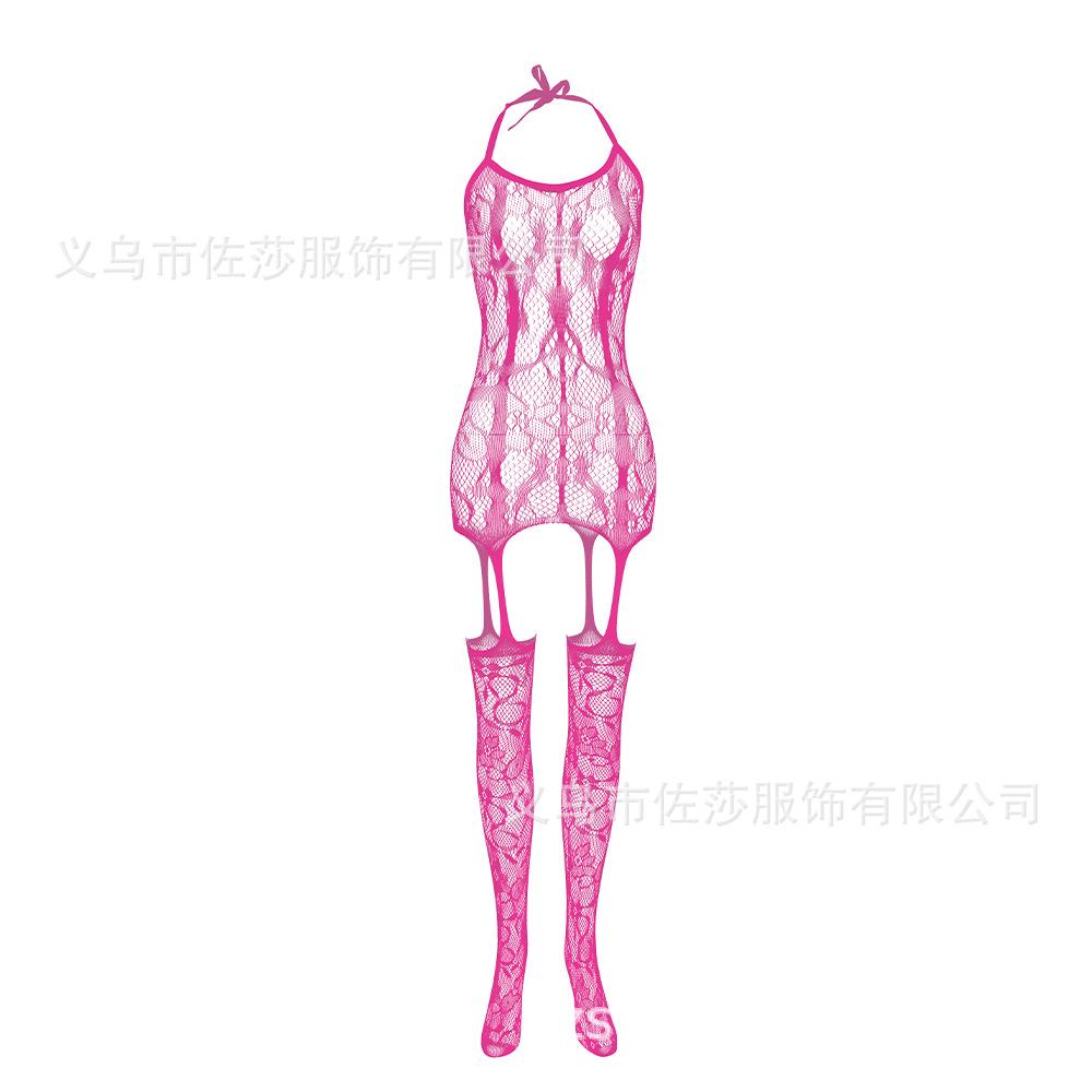 Sex Underwear Uniform Elegant Jacquard Onesie Open Crotch Onesie Stockings New