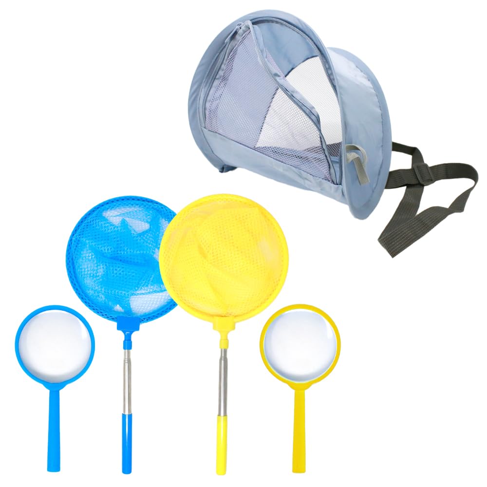 

mitas Набор сачков для насекомых с увеличительным стеклом дюймы Легкий и Идеальный для сбора Горная река Открытый воздух Выдвижной Ловля Жуков-носорогов и Жуков-оленей