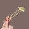 U Shape Ponytail Clip Ginkgo Biloba Pattern Headdress Accessories Elegant Chinese Hairpin  Women