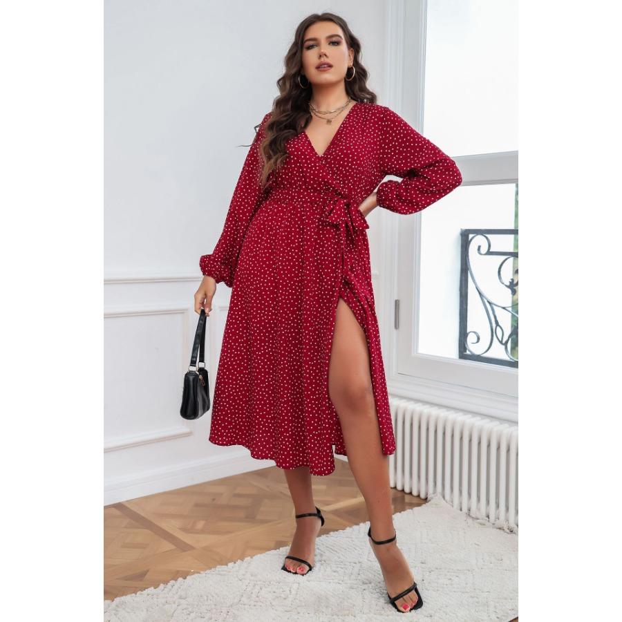 fitted lace wedding dress Tiered Jersey Plus Size Dress Micro Floral Red - Fair Trade Dresses