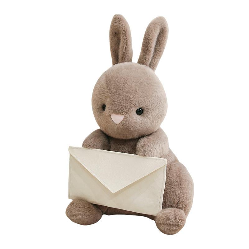 Envelope Bunny Plush Toy With Soft Short Pile For Baby Sleep And Gift Giving