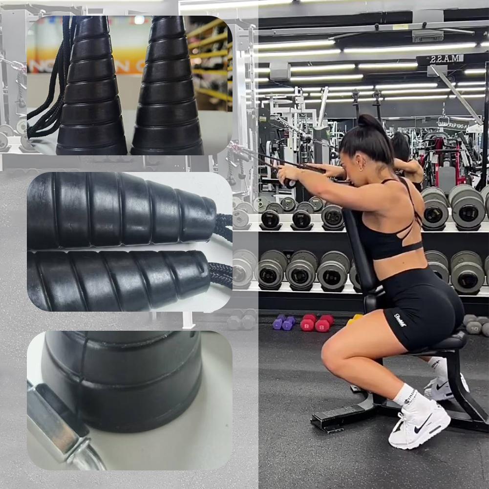 Tricep Rope with Handles LAT Pull Down Bar Ergonomic Triceps Rope Cable Attachment Multi-Function Fitness Handle for Home Gym