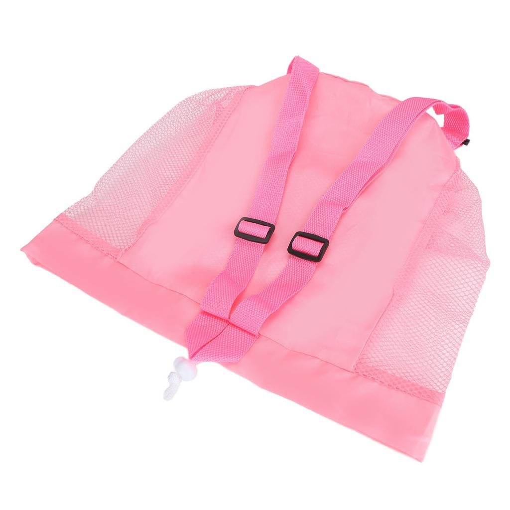 Kids Toy Storage Bag Extra Large Mesh Breathable Collapsible Beach Bag with Shoulder StrapPink