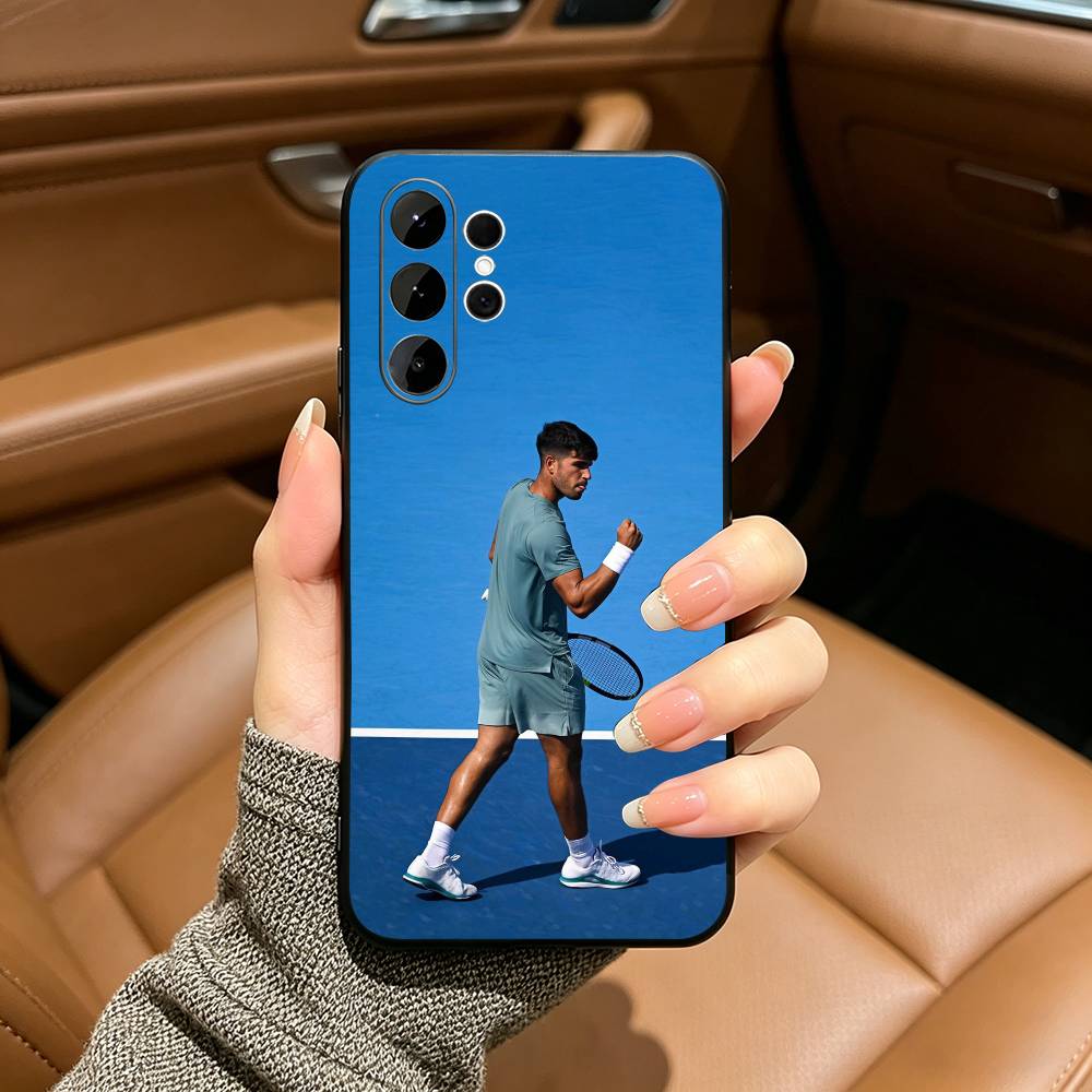 C-Carlos -A-Alcaraz-Tennis Phone Case For Samsung S25,S24,S21,S22,,Plus S23,S30,Ultra,S20,Fe,Lite,Black Soft Silicone