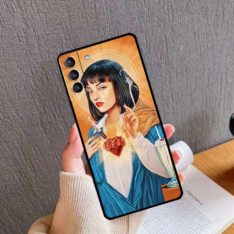 Pulp Fiction Movie Poster Phone Case For Samsung Galaxy S25 S26 Ultra S20 S21 S22 S23 S24 S10 Plus S24 FE S25 FE Cover