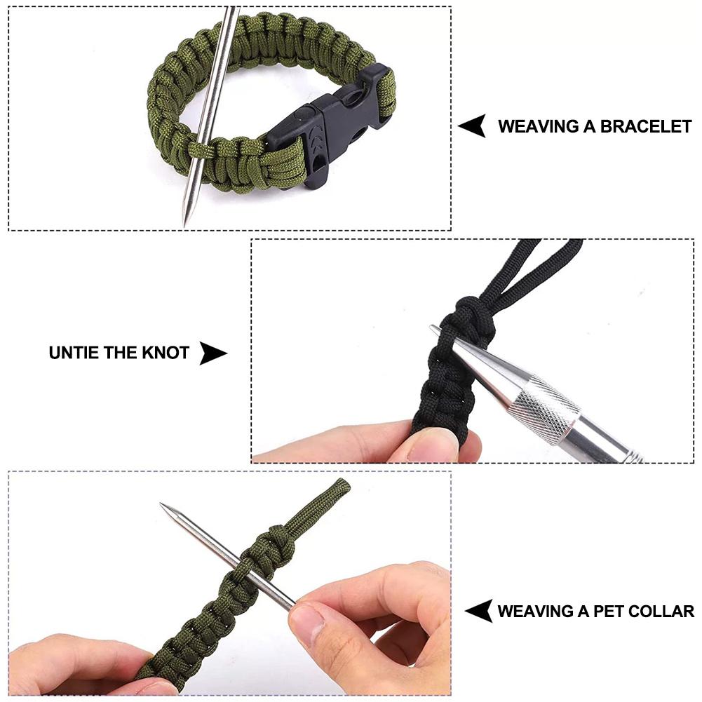 1Set Paracord Knitting Tool Set Aluminium Parachute Cord Needles Bracelets DIY Weave Tool Umbrella Rope Different Size Tools