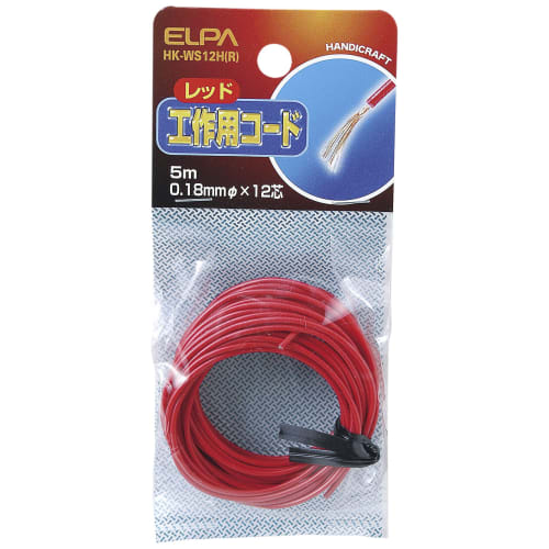 ELPA Work Wiring Work Cord 0.18mm x 12 cores 5m Red HK-WS12H(R)