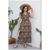 Vintage V-Neck Dress Sleeveless High Waist Dress for Women Summer Printed Dress Plus Size Tie Up Dress Loose Casual Versatile Dress Oversized Dress
