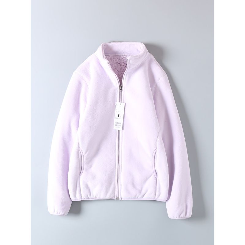 Export Single Order Autumn and Winter Men's and Women's Double-Layer Composite Fleece-Lined Thickened Lamb Wool Warm Stand-Collar Fleece Jacket