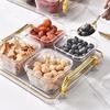 Home Living Room PET Plastic Compartment Snack Plate for Nuts, Dried Fruit, Sunflower Seeds, Fruit; Ideal for KTV Bars.