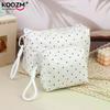 Ins Simple Polka Dots Cosmetic Bag Portable Makeup Bag Travel Storage Pouch Large Capacity Toiletry Zipper Bag Girl Gifts