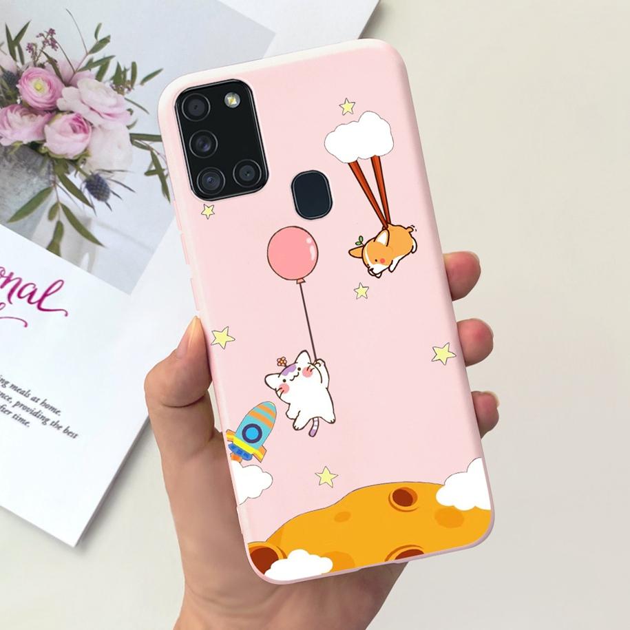 For Samsung A21S Case SM-A217F A 21S Back Cover Fashion Flower Cartoon TPU Soft Silicone Phone Case For Samsung Galaxy A21s Capa