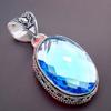 Tanzanite Quartz Gemstone Handmade 925 Sterling Silver Jewelry Pendant 2.17" AH-777