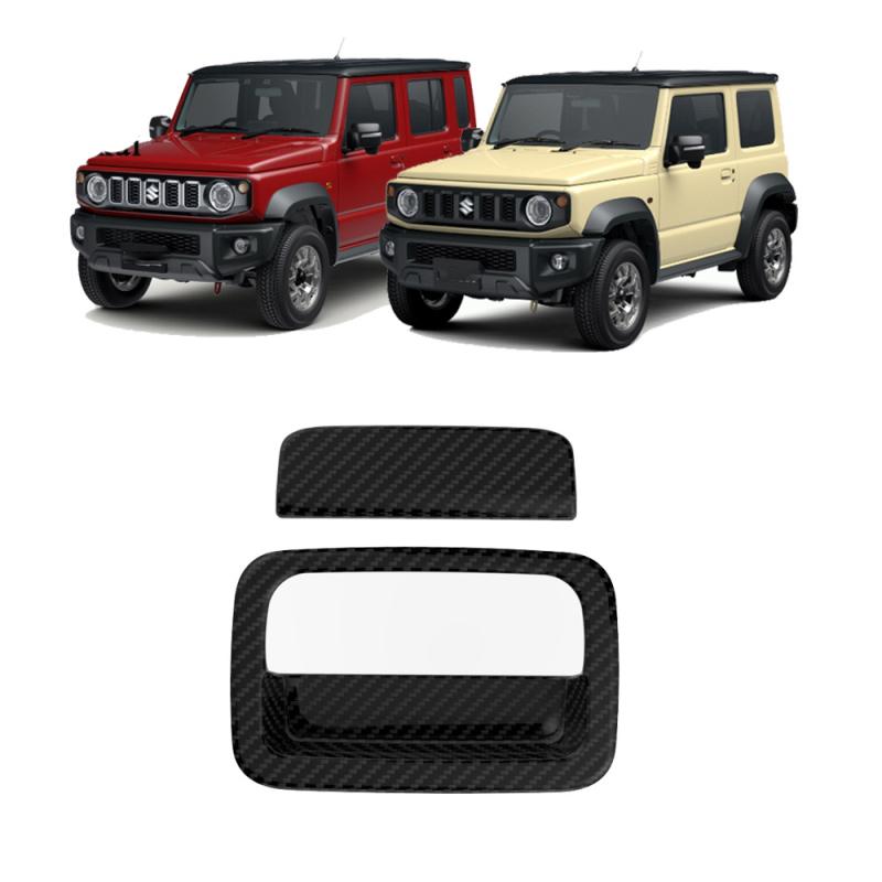 For Suzuki Jimny 2018-2025 JB74 JB64 ABS Black Chrome Rear Tailgate Door Handle Ring Handle Cover Decoration Car Accessories
