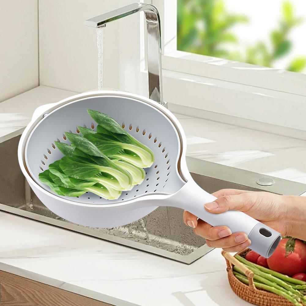 Double-layer Basket Vegetable Washing Basin Fruit Plate Living Room Home Creative Modern Net Red Style Kitchen