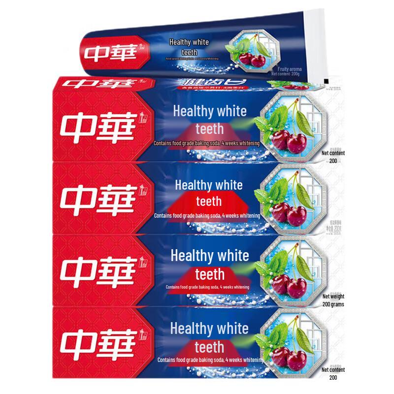 Zhonghua Healthy White Fruit Flavor Baking Soda Toothpaste 4-Pack
