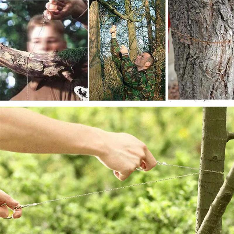 Drátová pila z nerezové oceli Řezací lano Řetězové vybavení pro nouzové cestování Kempování Turistika Outdoor Survive Tool
