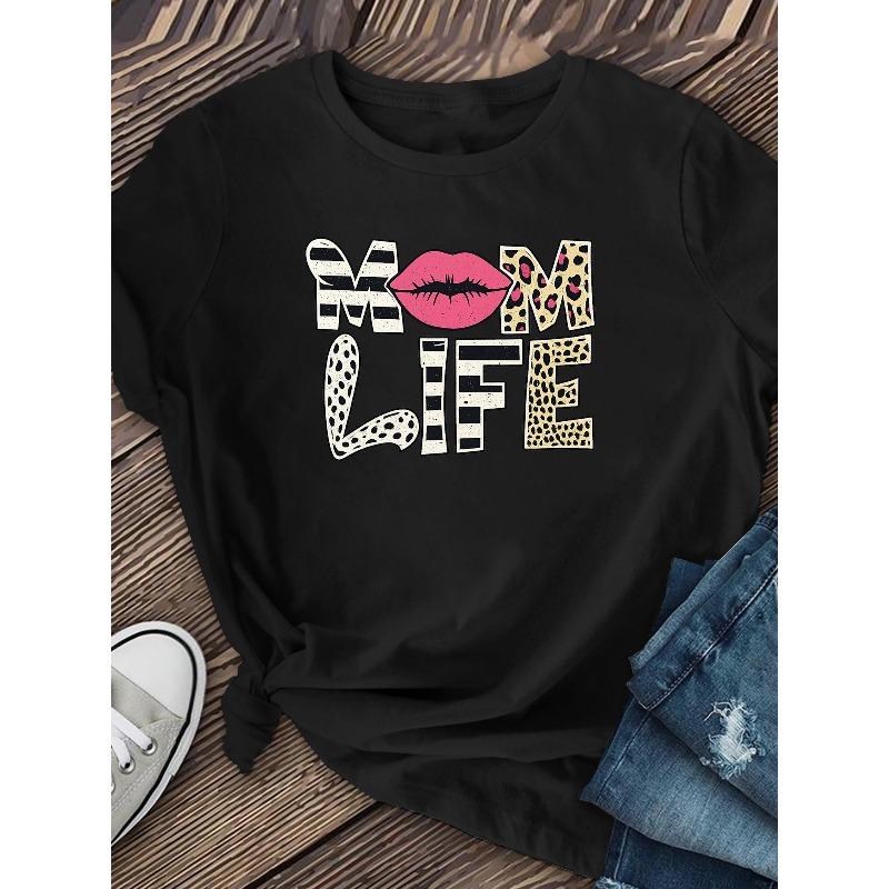Women's Printed T-shirt - Machine Washable, Breathable, Soft, Women's Clothing, Round Neck Short-sleeved S T-shirt, Summer Women's Clothing