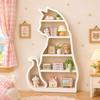 Scene Decoration Cat Mini Display Shelf Cat Shaped Dollhouses Layered Figurine  Dollhouses