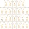 Modern Style Letter Necklace Stainless Steel Texture Pendant Necklace White Square Card Jewelry for Fashion Enthusiasts