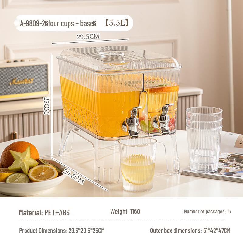 Modern Minimalist Kettle with Self-Equipped Faucet for Cold Water, Fruit Infusions, and Lemonade; Fits in Refrigerator; Household Plastic Ice Bucket.