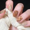 Autumn Coffee Plaid Nail Art Stickers: Waterproof, Removable, Finished Design Fake Nails.
