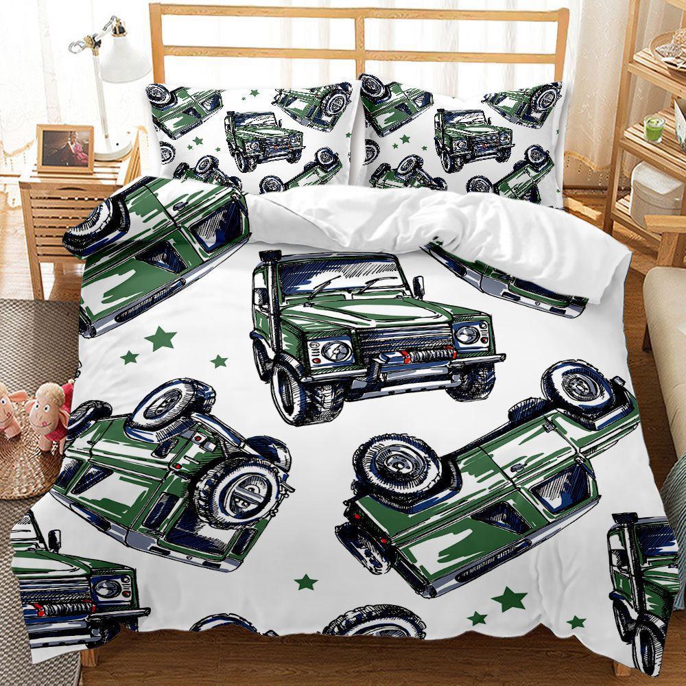 Construction Vehicle Children'S Bedding Three-Piece Quilt Cover Sheets