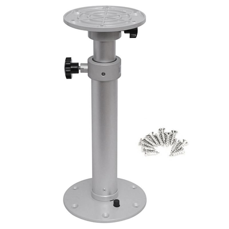 Ac29-Adjustable Table Pedestal Removable Lifting Table Leg Aluminum Alloy Table Base For RV Boat Yacht Silver White