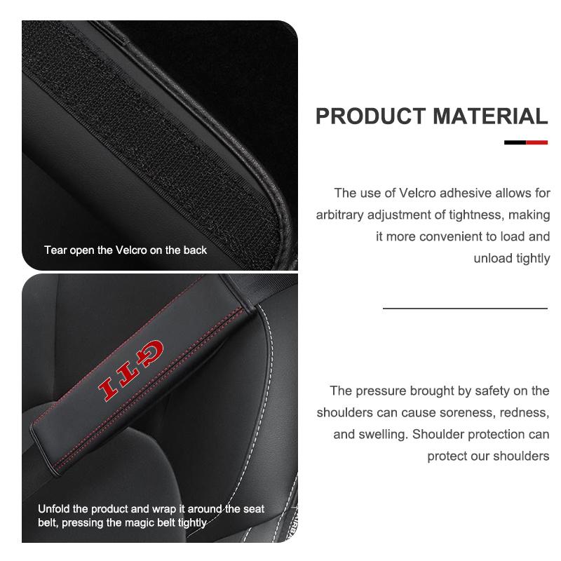 QEJMX1 For Volkswagen VW Car Seat Belt Shoulder Cover Protection Pads Accessor Golf 4 5 6 7 GTI Tiguan Passat B5 B6 B7 CC Jetta MK5