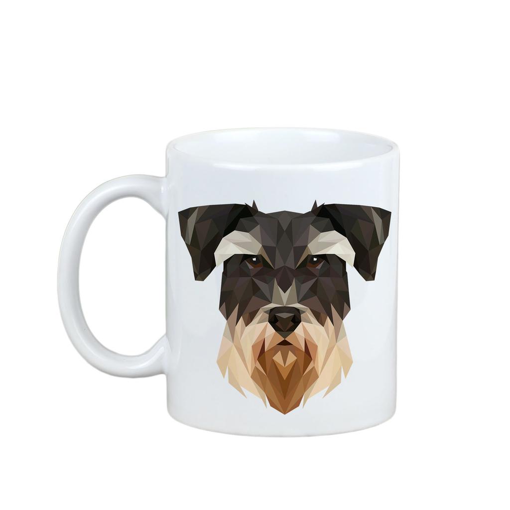 Sznaucer, Schnauzer -Mug With Photo and Inscription Geometric Dog Art-Dog