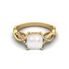 925 Sterling Silver Gold Vermeil 1.94 Cts Cushion Shape Pearl Solitaire Twisted Shank Wedding Women Ring