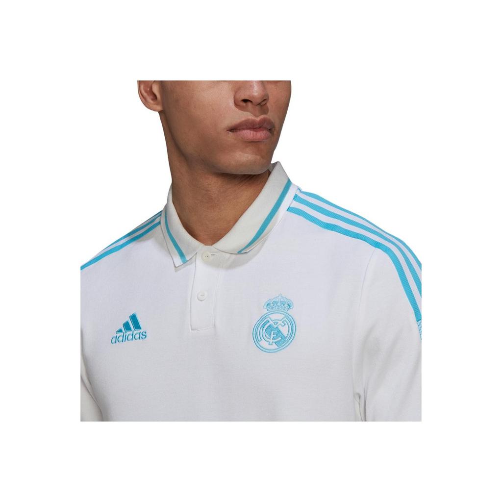 Adidas Pánské sportovní polo tričko s krátkým rukávem Real Madrid Bílé GS0403